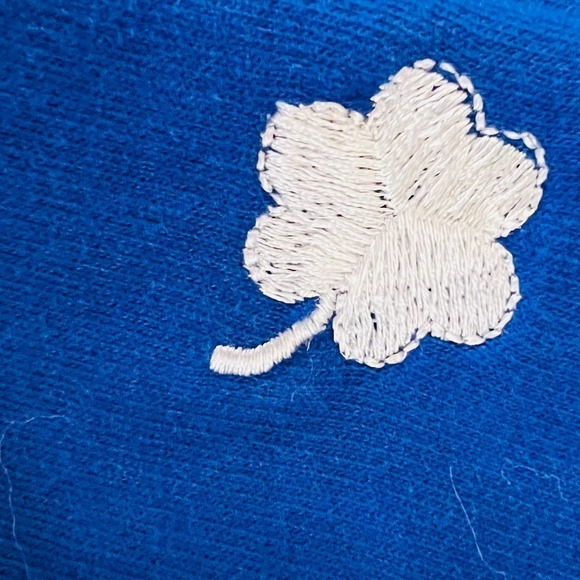 Quacker Factory Blue Shamrock Sweatshirt St Patricks Day Clover Pullover Small - Picture 7 of 9